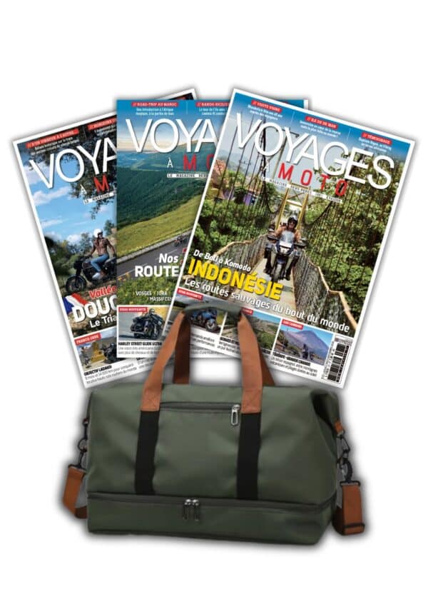 Voyage à moto + sac de voyage