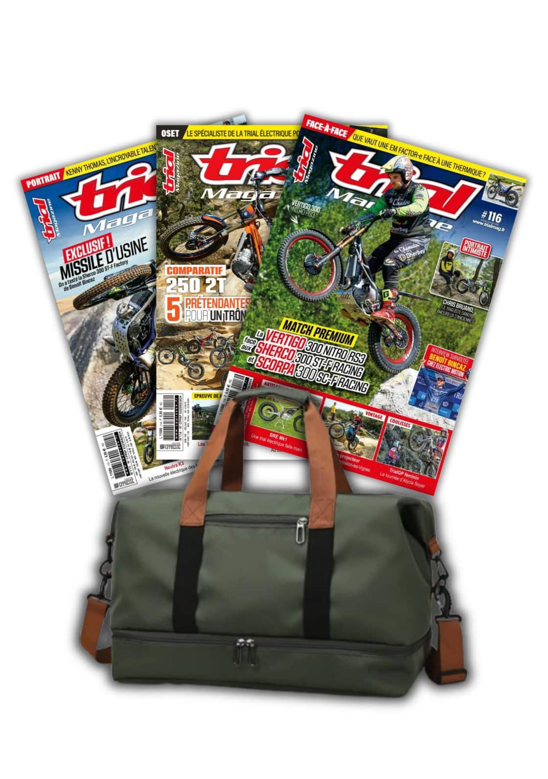 Trial Magazine + sac de voyage