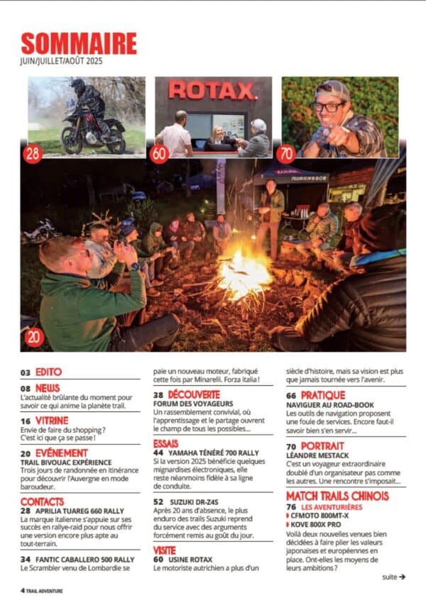somaire ta Trail Adventure n°41