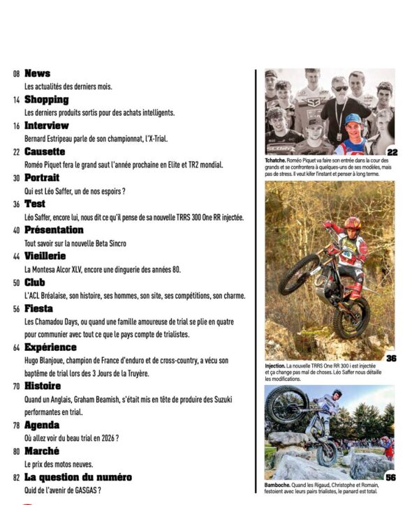sommaire tm 118 Trial Magazine n°118