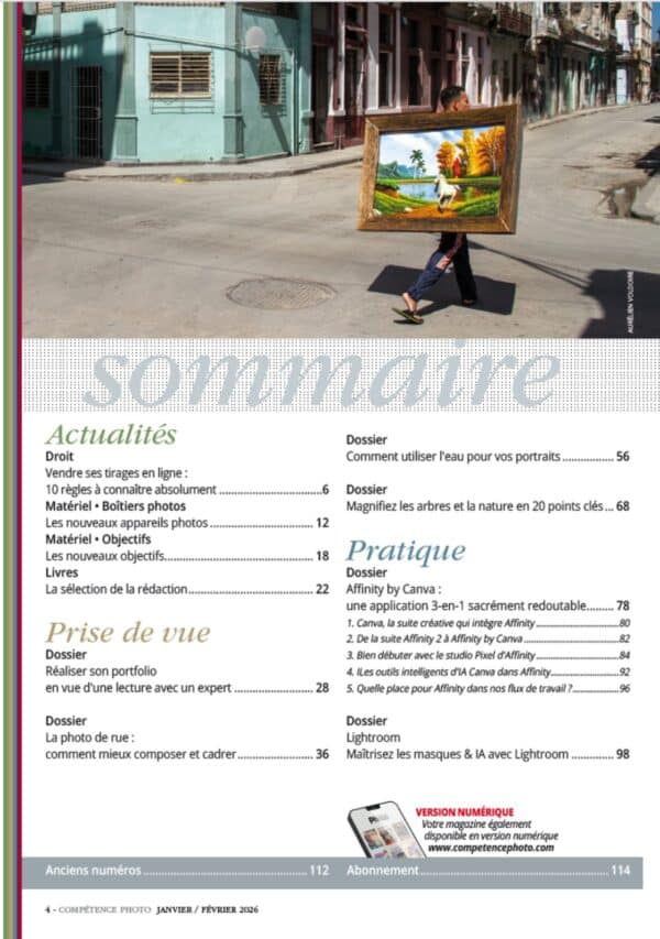 Sommaire cp 110 Compétence Photo N°110