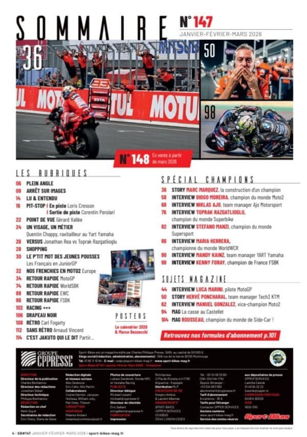 Sommaire SB 147 Sport Bikes n°147