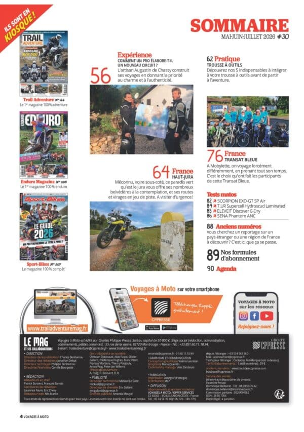 Sommaire vam 2 Voyages à Moto n°30