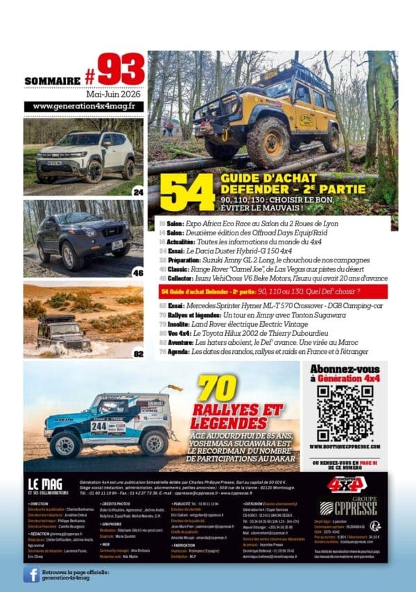 Sommaire génération 4x4 93 Génération 4x4 Magazine N°93